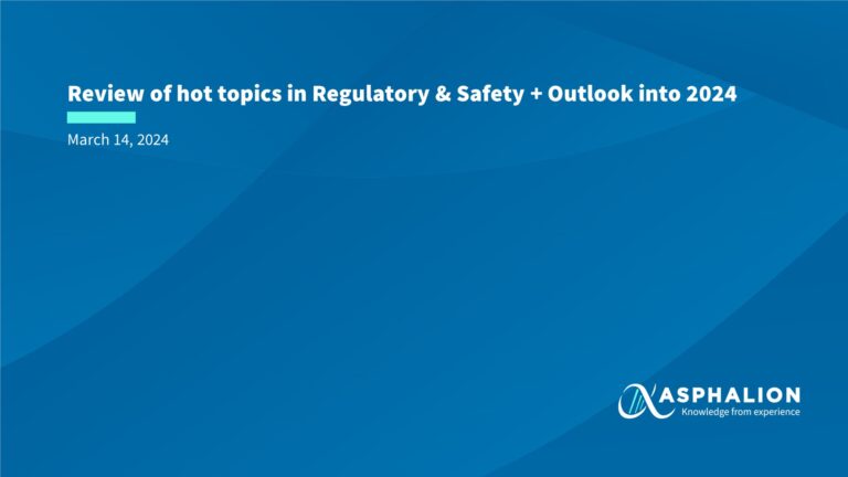 Asphalion Webinar Regulatory Highlights