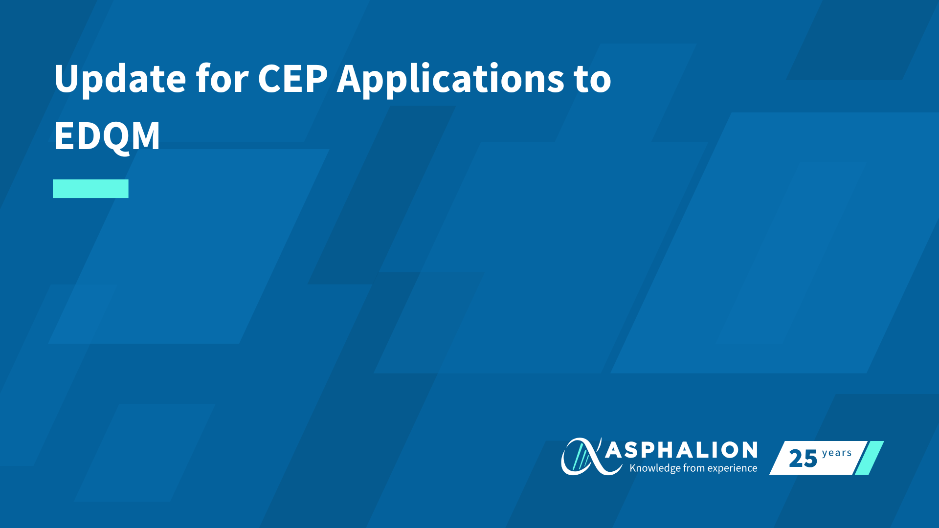 New | NEWS | Update for CEP Applications to EDQM